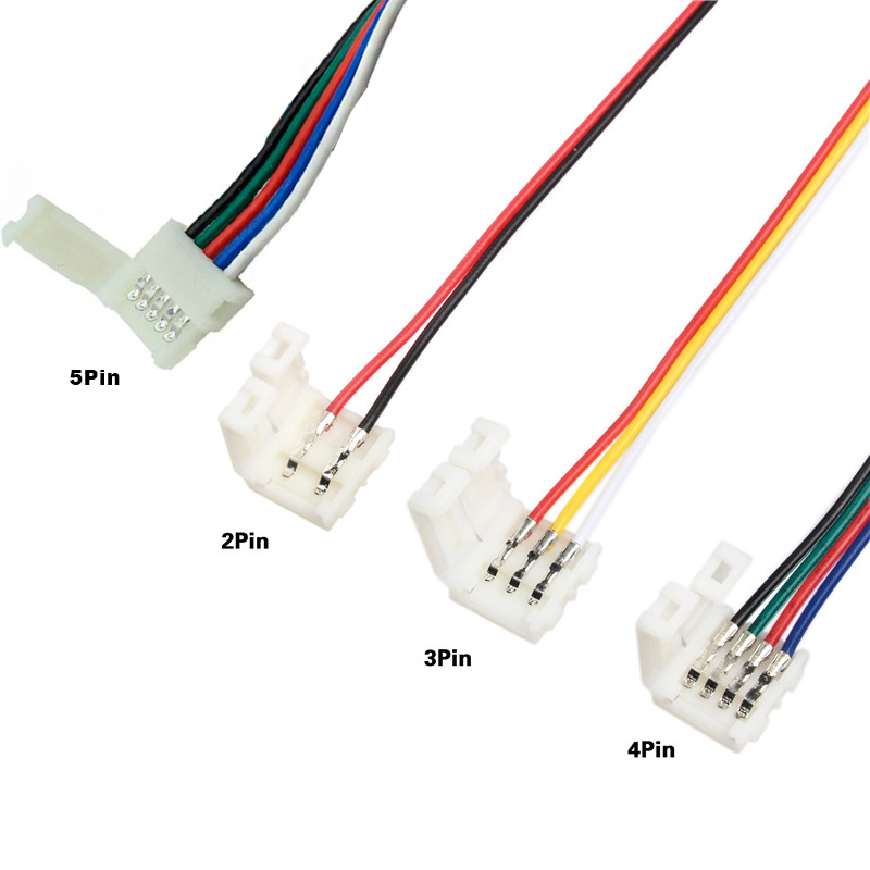 Cable Conector Clip a Clip para Cinta Led 2, 3, 4 y 5 Pines