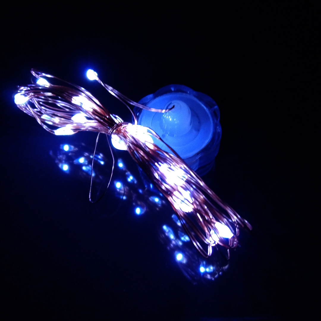Guirnalda Sumergible 2 mts cable cobre Luz fría - Imagen 2