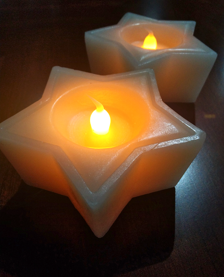 Vela Led Forma de Estrella pack 2