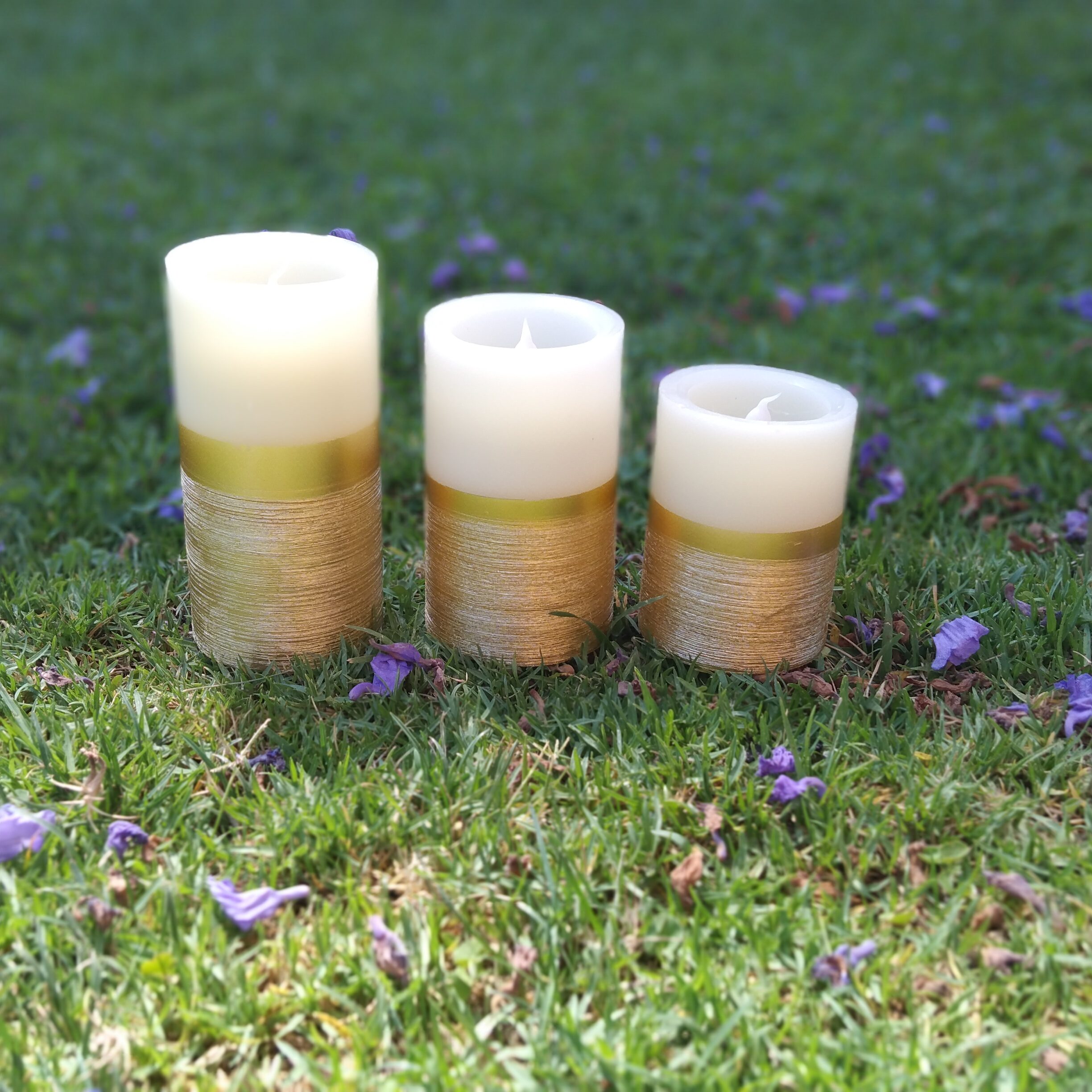Vela led Base Dorada -Led Painted Candle - Imagen 2