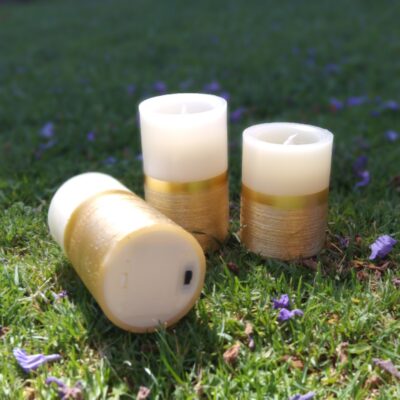 Vela led Base Dorada -Led Painted Candle