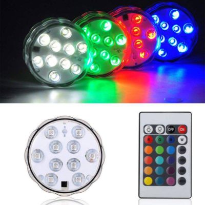 Base Luminosa 10 Led con Control Remoto Colores - RGB
