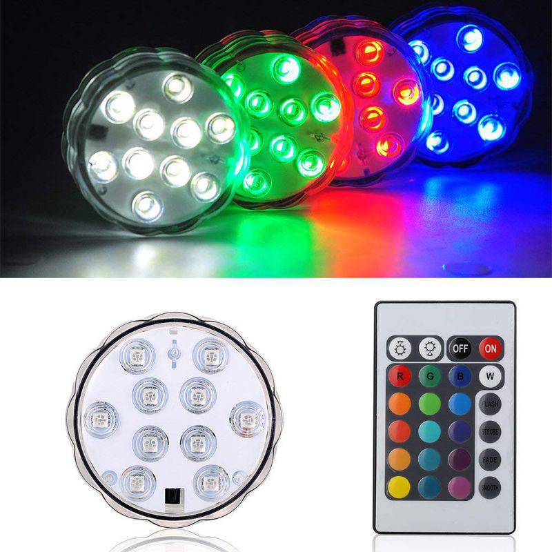 Base Luminosa 10 Led con Control Remoto Colores - RGB