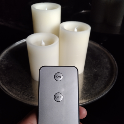 Set 3 Velas Led Distintos Tamaños con Control Remoto