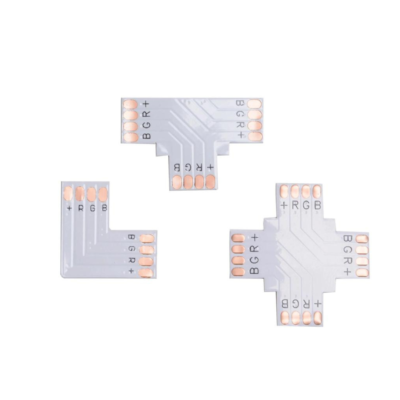 Papel Conector forma T, L y X 10mm para Cinta Led RGB